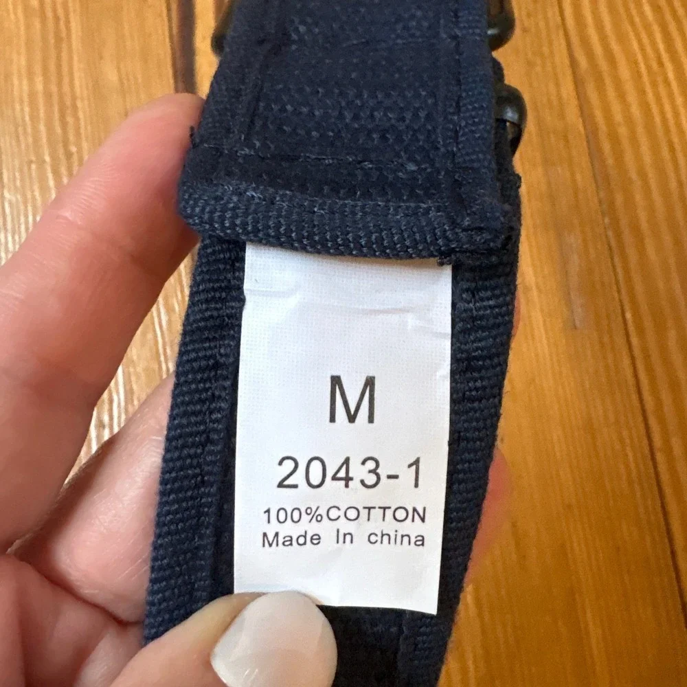Unbranded Double‎ Grommet Belt Women Navy Blue Good Canvas Utility SIZE M